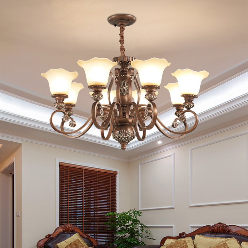 Arisha Retro Flower Pendant Light Metal Glass Living Room Bedroom - Neutralighting