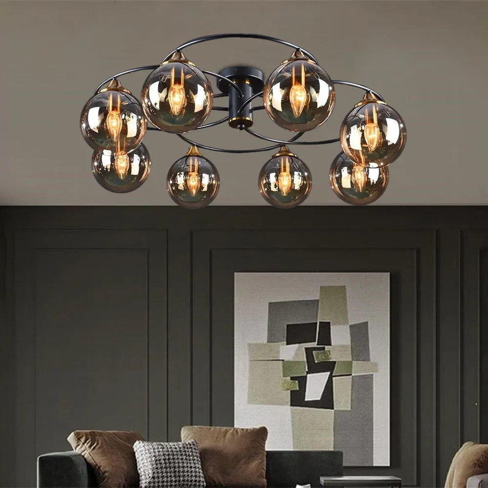 Valentina Nordic Bubble Glass Ceiling Light, Gray/Amber - Neutralighting