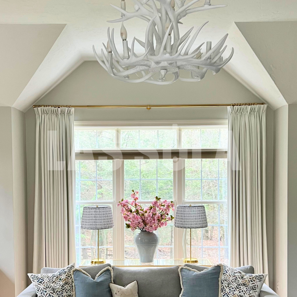 Silva Rustic Antler Metal/Resin Chandelier White Dining Room - Neutralighting