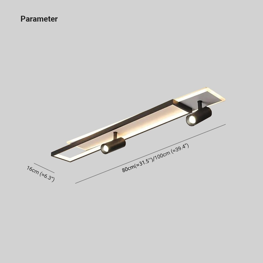 Aim Modern Geometric Ceiling Light with Spotlight, Black&White - Neutralighting