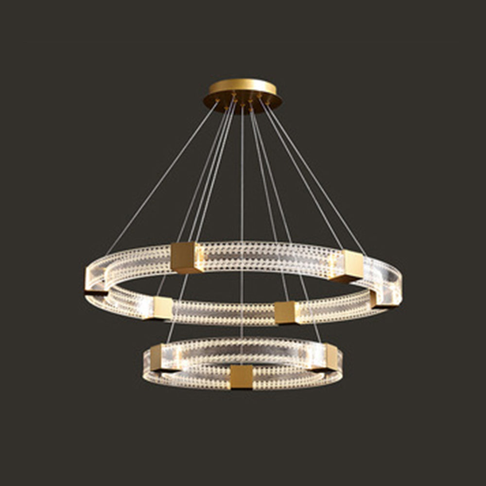 Arisha Modern Round/Oval Acrylic/Metal Pendant Light, Gold - Neutralighting