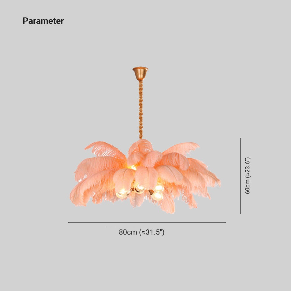 O'Moore Nordic Luxury Pendant Light, Brass/Feather - Neutralighting