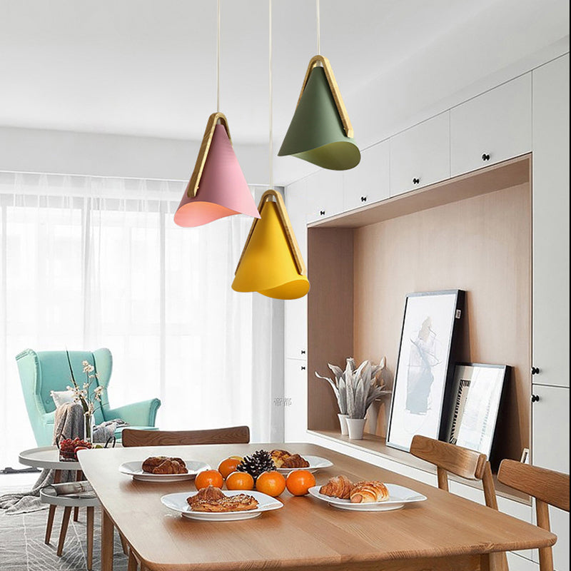Valentina Modern Cone Pendant Light, Wood/Metal - Neutralighting