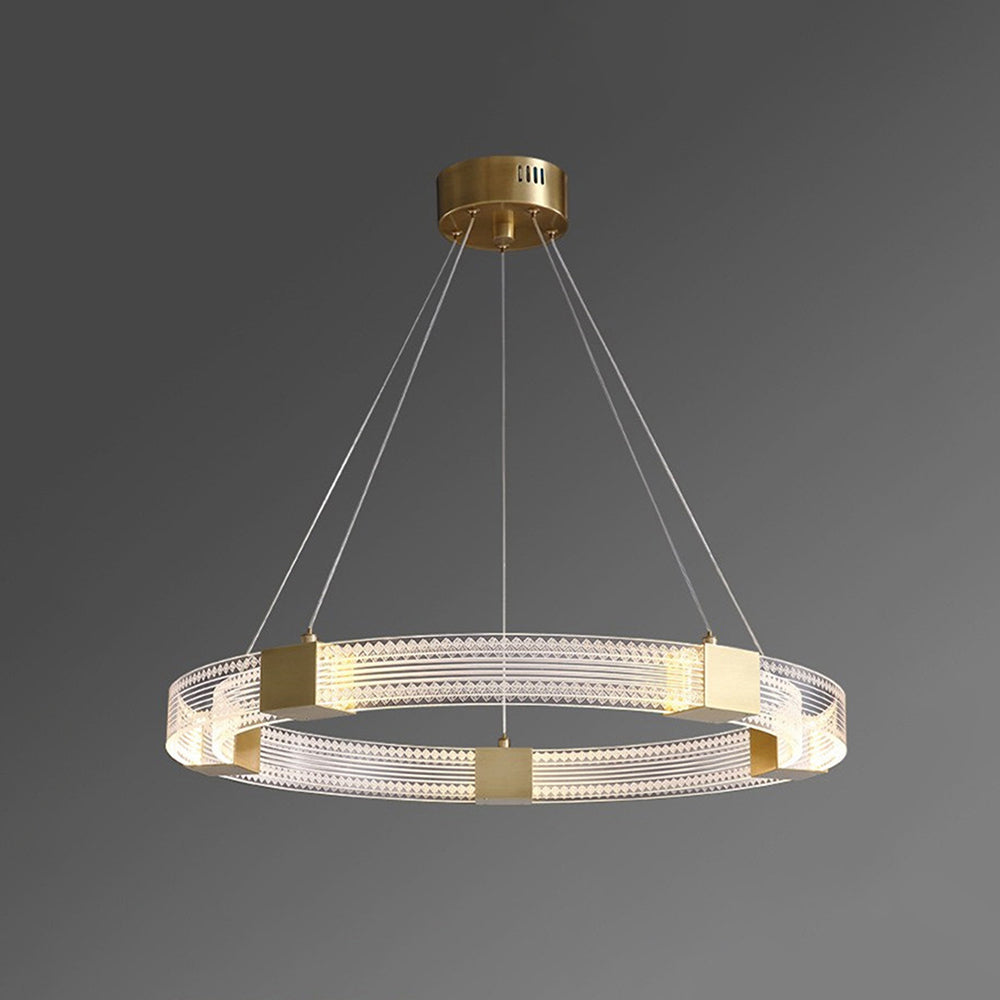 Arisha Modern Round/Oval Acrylic/Metal Pendant Light, Gold - Neutralighting