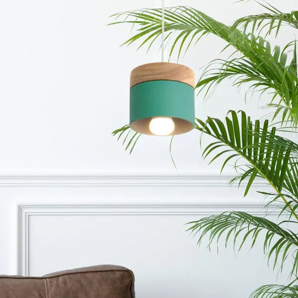 Valentina Modern Can Shape Metal/Wood Pendant Light - Neutralighting