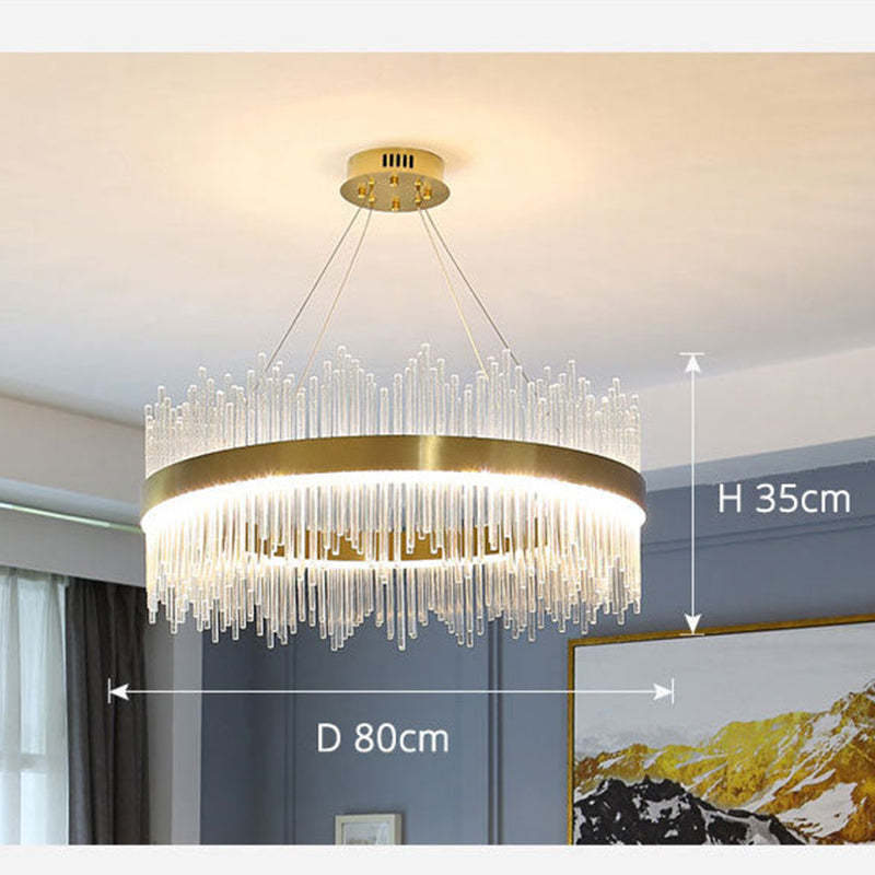 Kristy Modern Round/Rectangular Chain Chandelier, Gold - Neutralighting