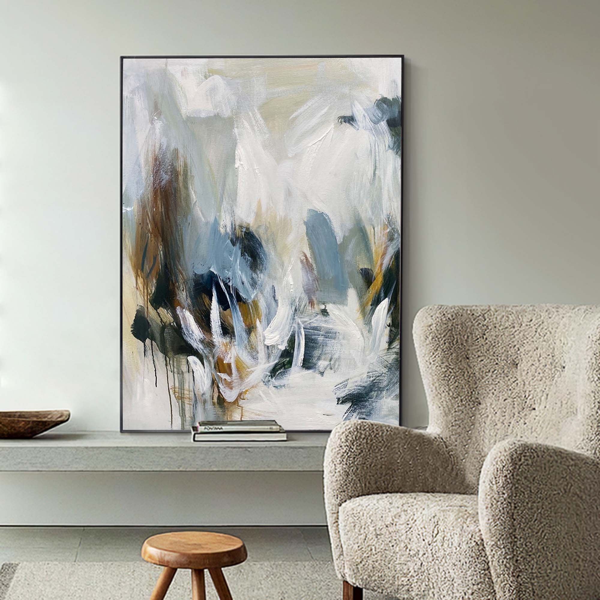 Wall Art Modern Blue Grey Painting