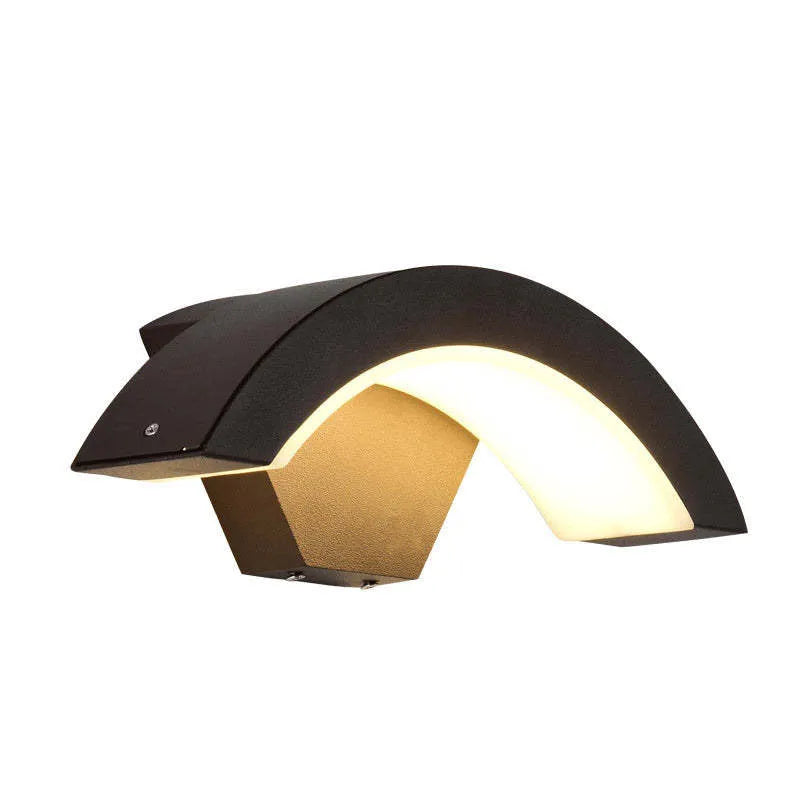 Elvon Nordic Arc Waterproof LED Outdoor Wall Lamp, Black - Neutralighting