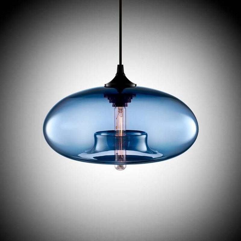 Valentina Modern Bread Shaped Glass Pendant Light, 6 Colour - Neutralighting