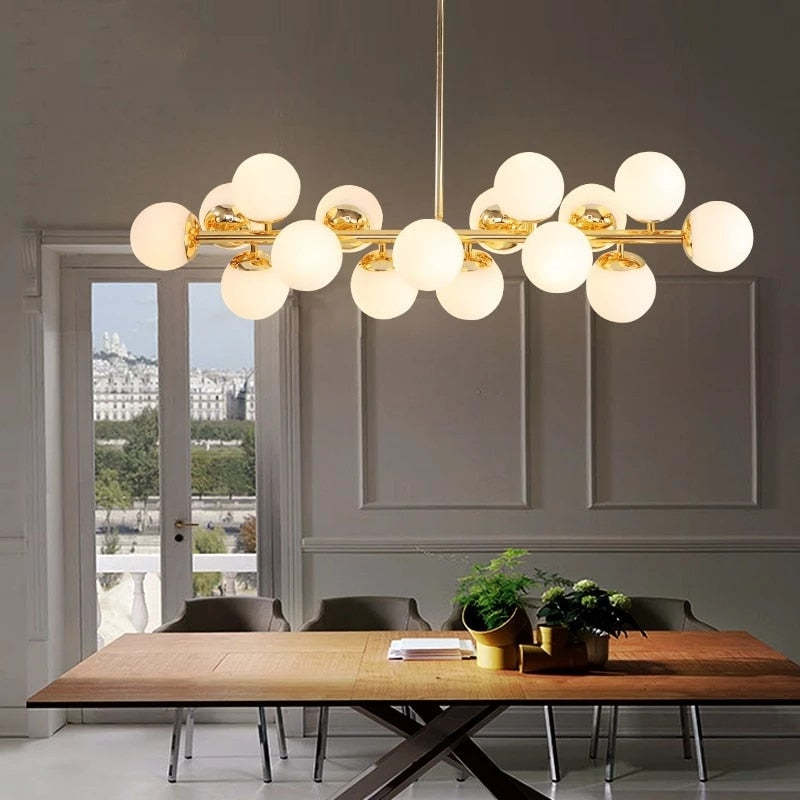 Valentina Bass Glass Bubble Golden Chandelier - Neutralighting