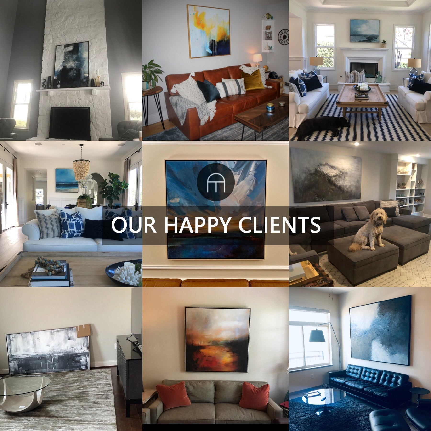 Blue Horizontal Abstract Art 47'' X 36'' IS80 - Neutralighting