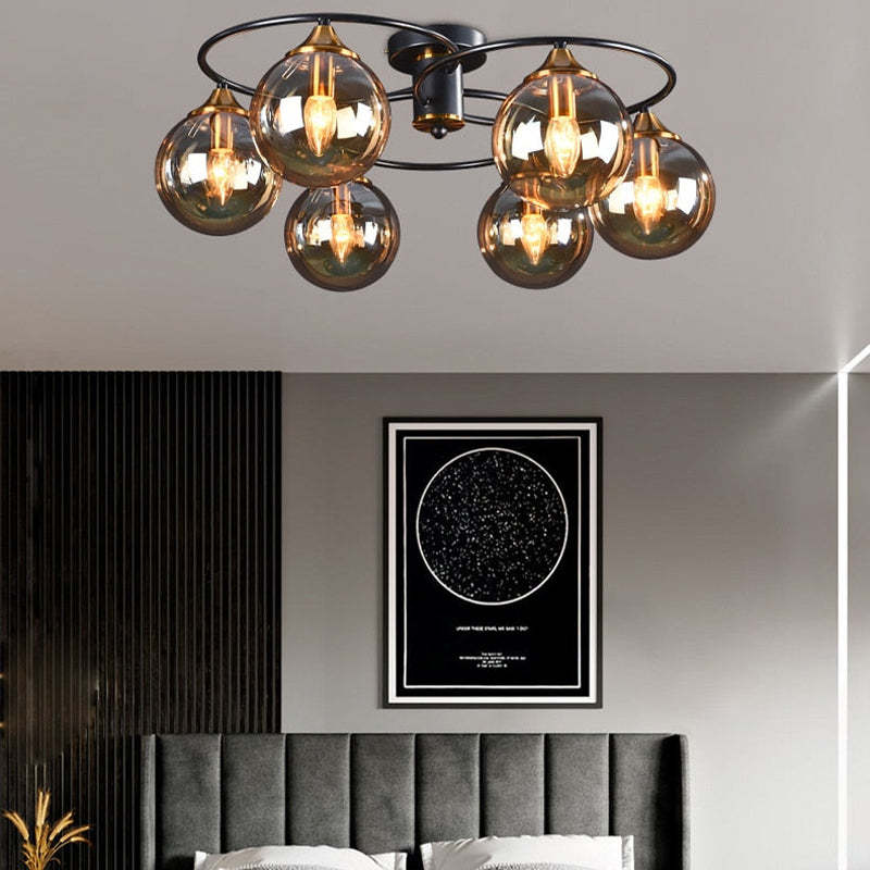 Valentina Nordic Bubble Glass Ceiling Light, Gray/Amber - Neutralighting