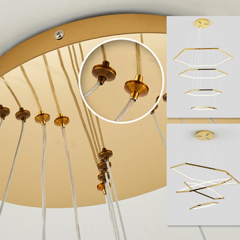 Arisha Minimalist Geomatic Metal Pendant Light, Gold, DIY - Neutralighting