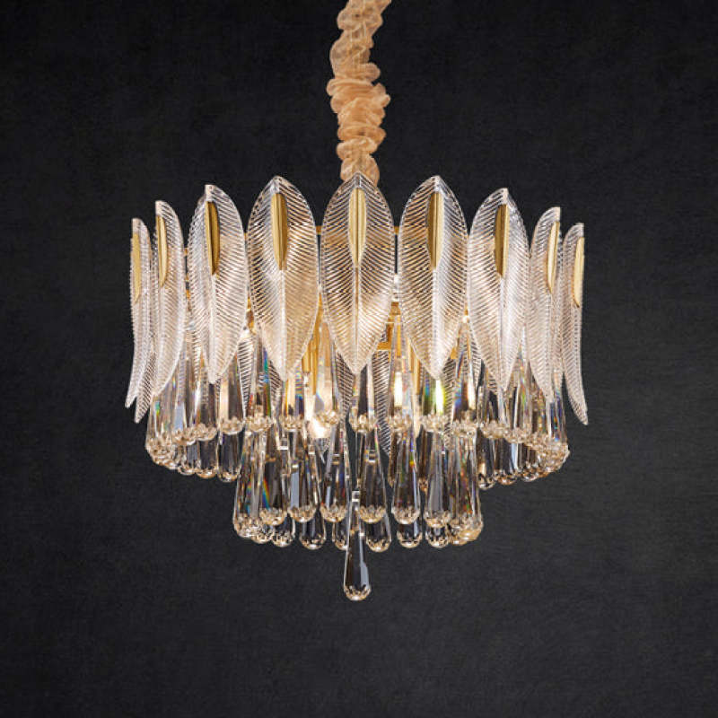 Arisha Luxury Feather Crystal Chandelier, Living Room - Neutralighting