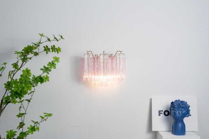 Aurora Wall Light Tronchi Glass Tube Tiered Amber Modern