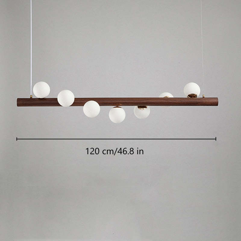 Valentina Glass Bubble Pendant Light Wood/Walnut - Neutralighting