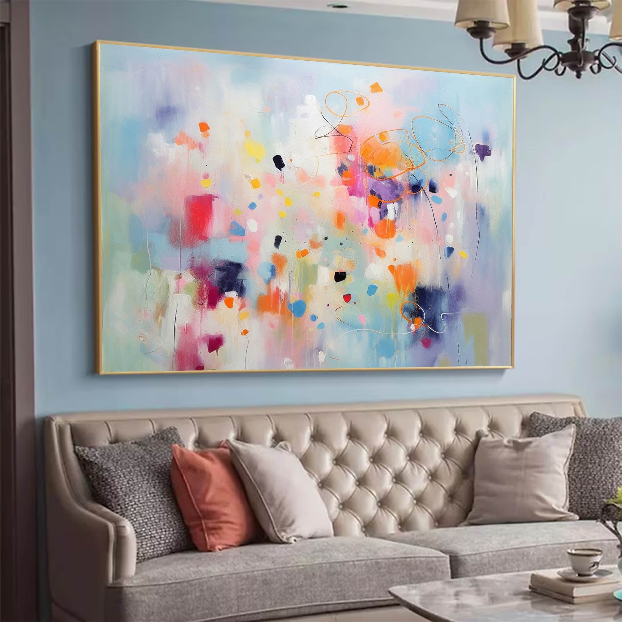 Pastel Abstract Colorful Canvas Wall Art