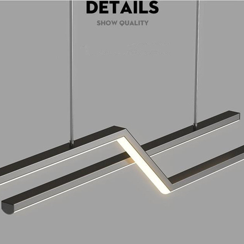 Arisha Parallel Fold Linear Pendant Light, Black/Gold, Living Room - Neutralighting
