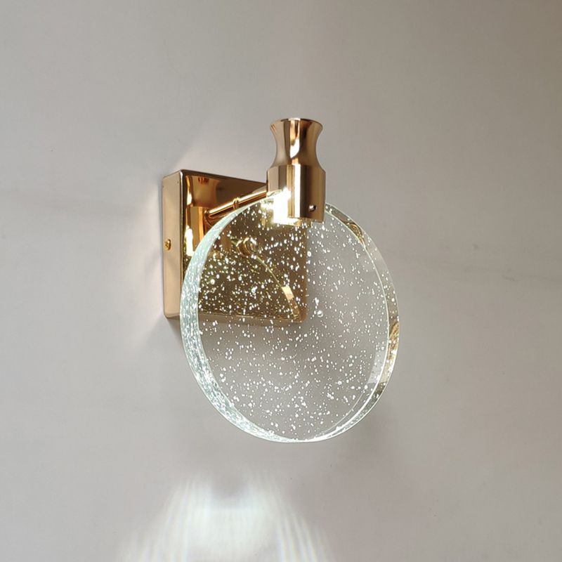 Kristy Modern Round Crystal Vanity Wall Lamp, Gold/Chrome - Neutralighting