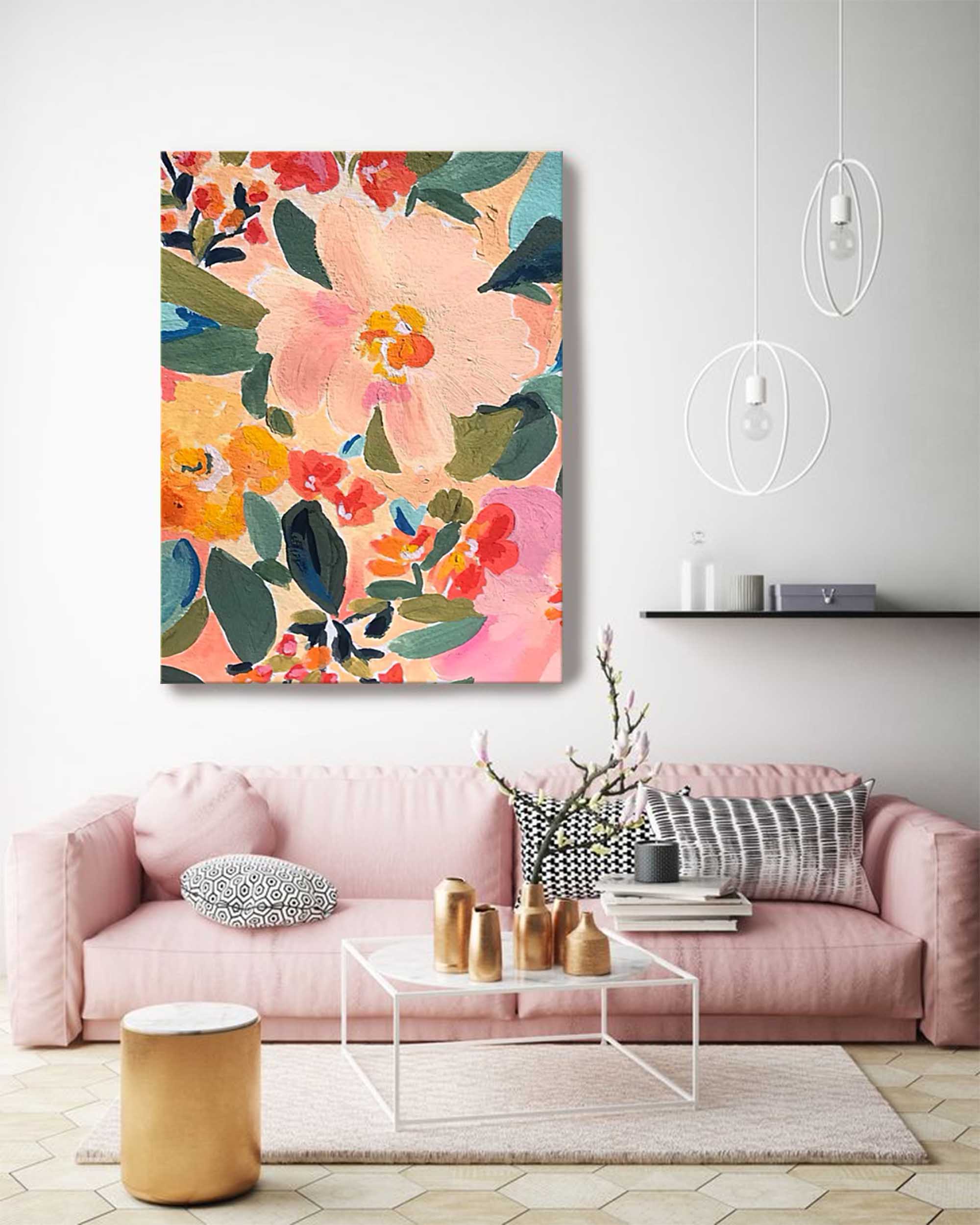 Wall Art Warm Tone Floral Blossom