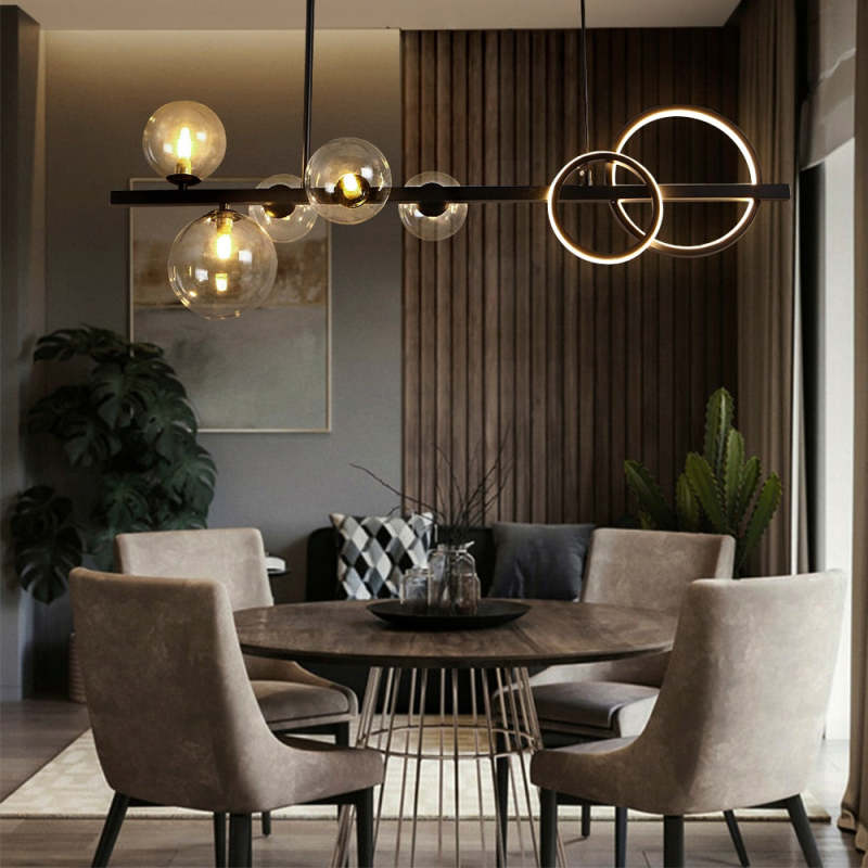 Arisha Pendant Light Bubble Circle Modern Black/Gold, Bedroom - Neutralighting