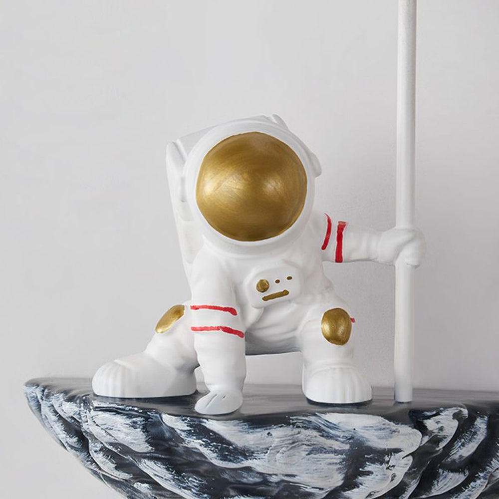 Aria Decorative Astronaut Glass/Acrylic Wall Lamp, White/Blue-White - Neutralighting