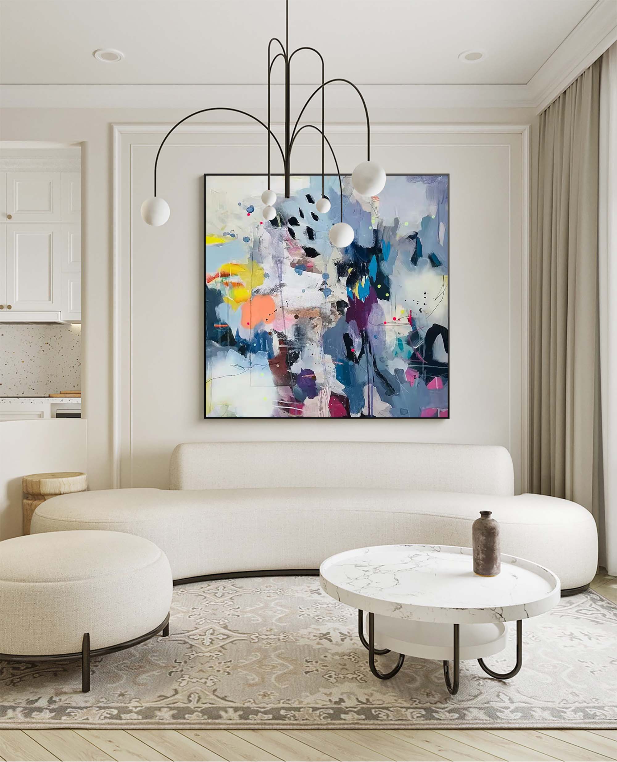 Abstract Canvas Art AB064 - Neutralighting