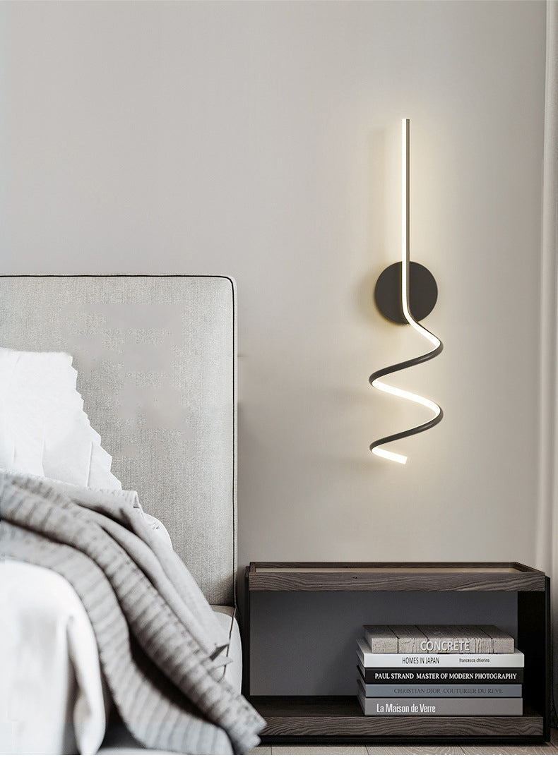 Arisha Modern LED Art Interior Wall Light Spiral, Black & White - Neutralighting