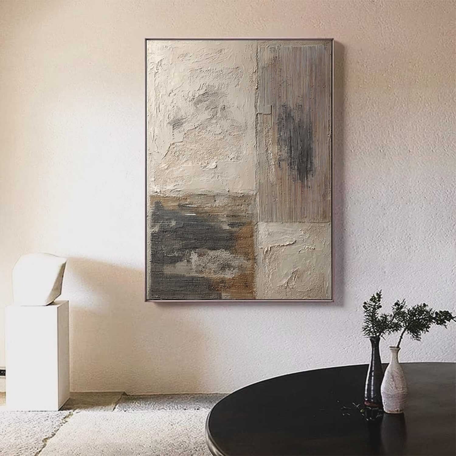 Wall Art Minimalist Textured Quadrant