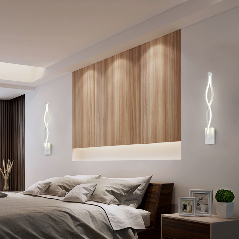 Arisha Wave Modern Simple Wall Lamp, Black & White - Neutralighting
