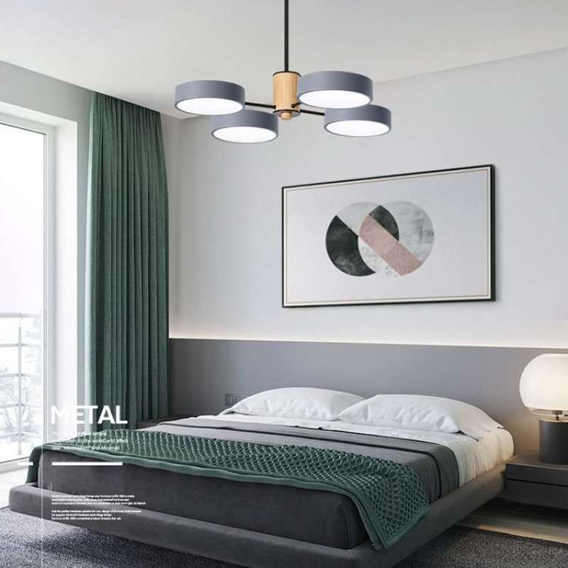 Arisha Art Deco Pendant Light, White/Green/Grey,Metal/Wood - Neutralighting