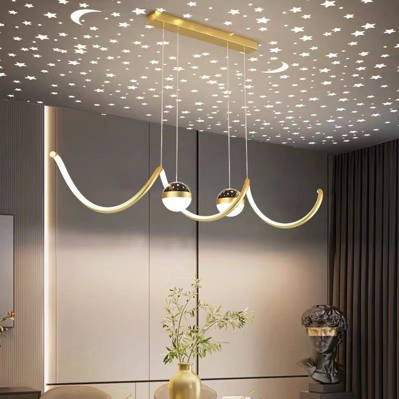 Arisha Nordic Globe Wavy Metal/Acrylic Pendant Light - Neutralighting