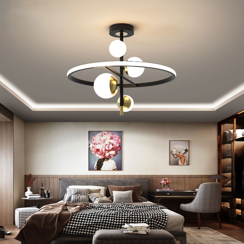 Valentina Semi-Flush Mount Ceiling Light, Gold & Black, 2 Style - Neutralighting