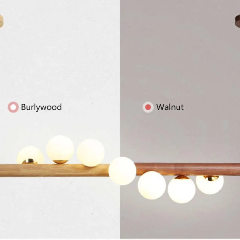 Valentina Glass Bubble Pendant Light Wood/Walnut - Neutralighting