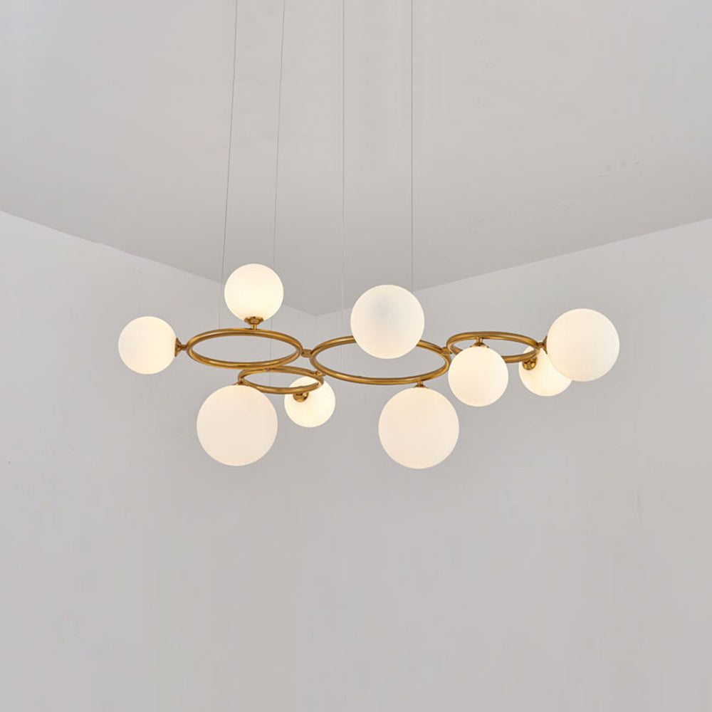 Valentina Modern Designe Wave Metal/Glass Pendant Light, White/Gold - Neutralighting