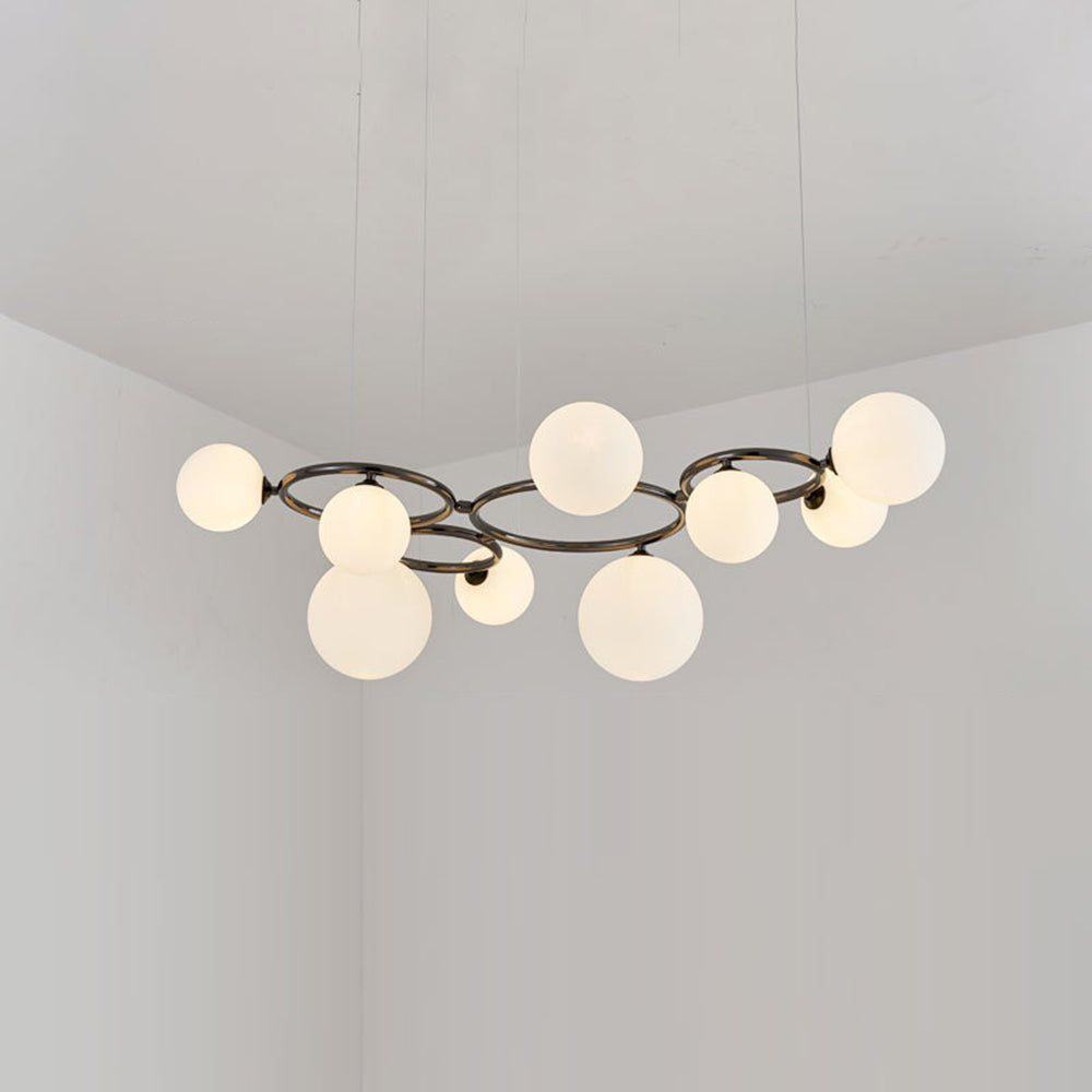 Valentina Modern Designe Wave Metal/Glass Pendant Light, White/Gold - Neutralighting