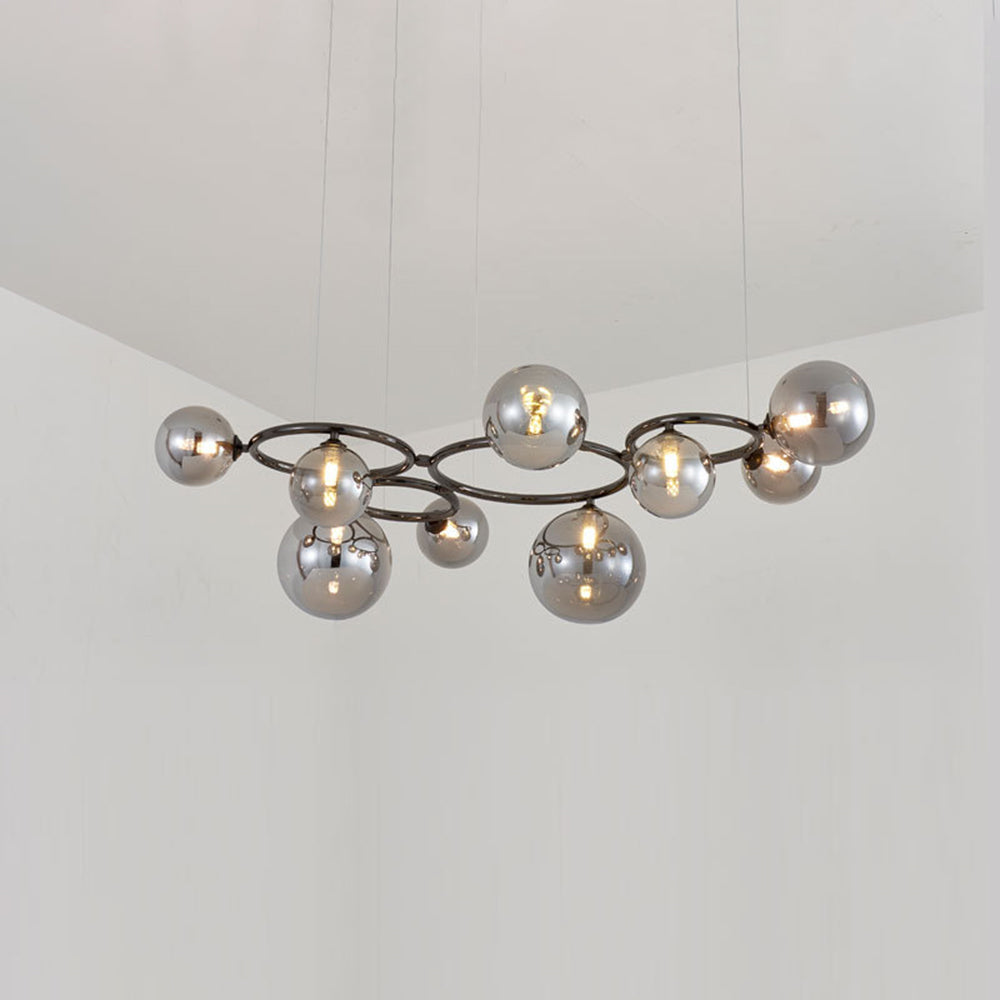 Valentina Modern Designe Wave Metal/Glass Pendant Light, White/Gold - Neutralighting