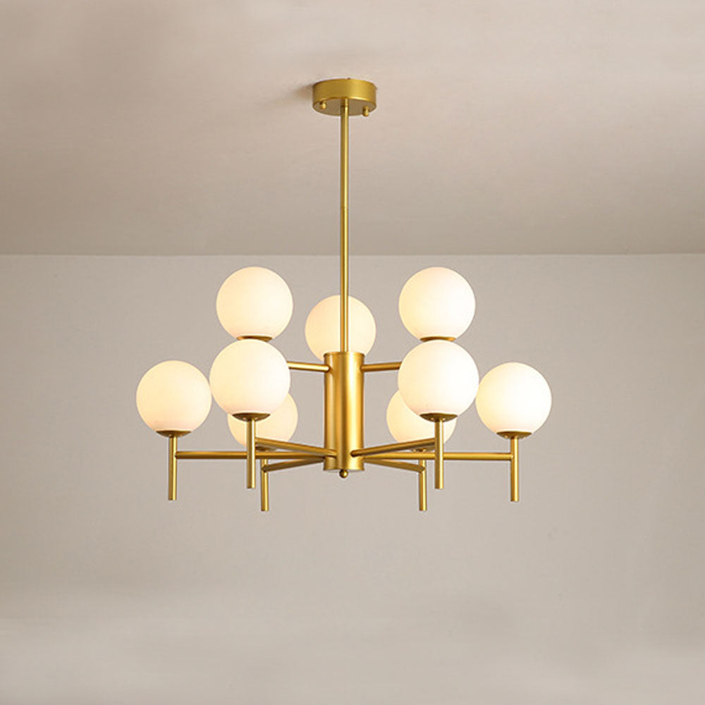 Silva Modern Globe Bubble Metal/Glass Pendant Light, Gold/Black - Neutralighting