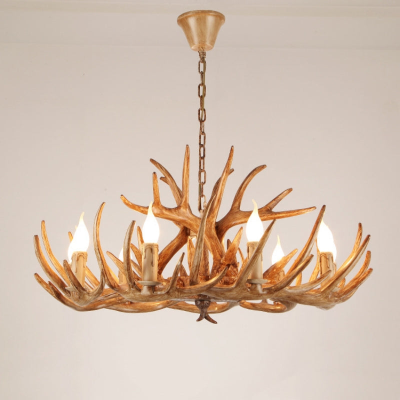 Silva Retro Deer Antlers Candle light Horn Resin Chandelier - Neutralighting