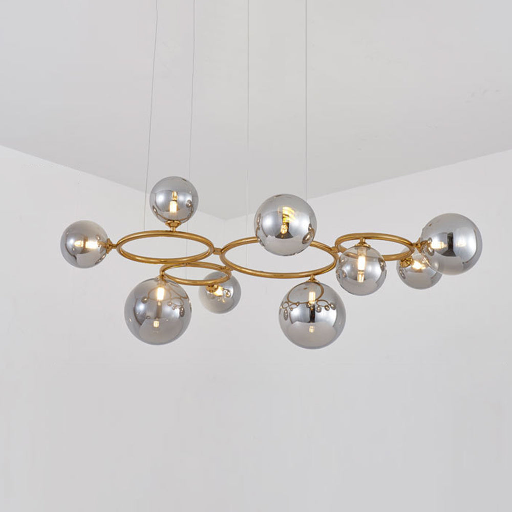 Valentina Modern Designe Wave Metal/Glass Pendant Light, White/Gold - Neutralighting