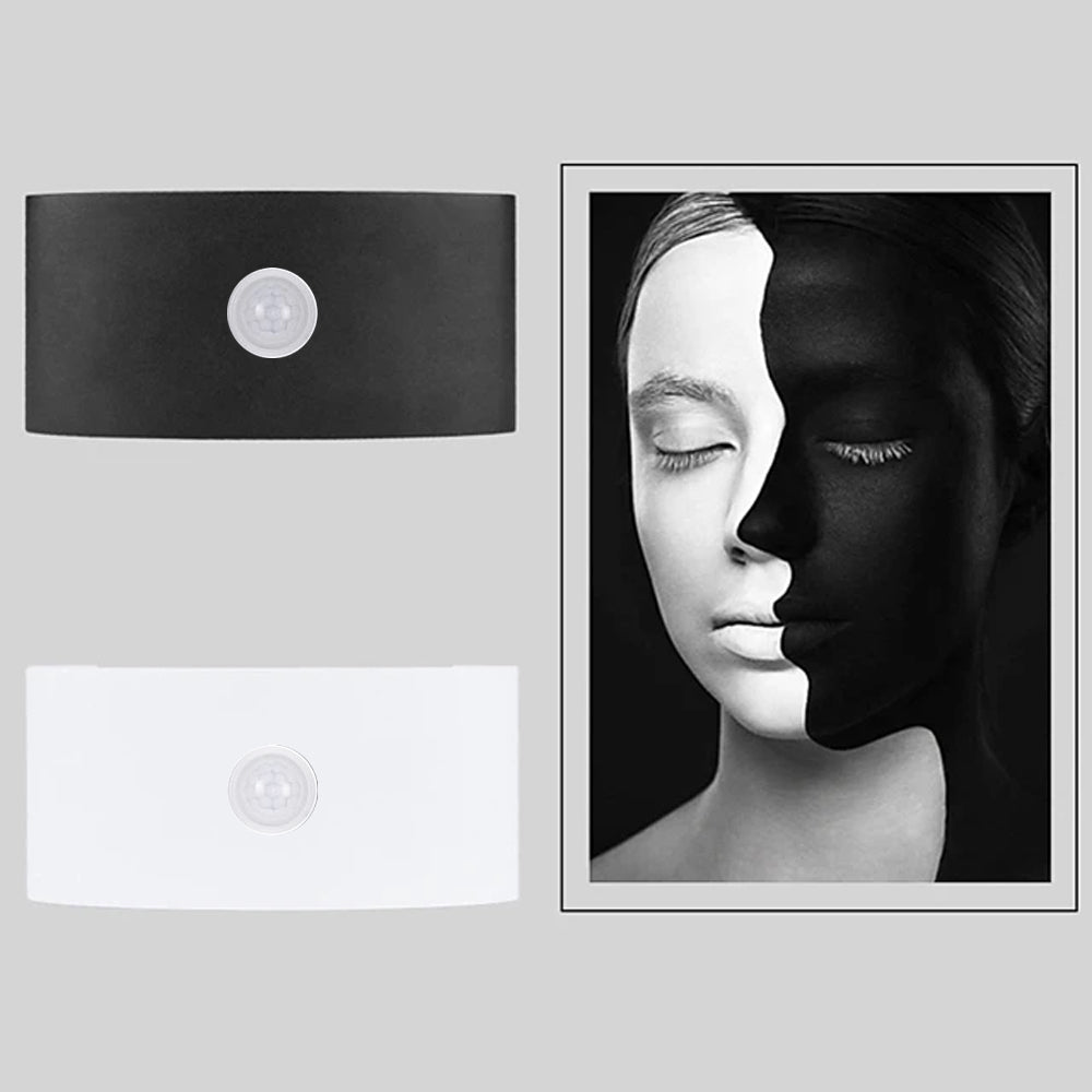 Ray Modern Simple Metal/Acrylic Fixtures Up And Down LED Light Wall Lamp, Black/White - Neutralighting