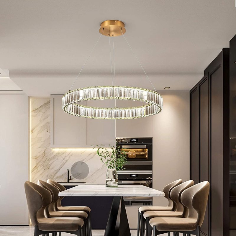 Kristy Elegant Round Crystal Chandelier, Clear - Neutralighting