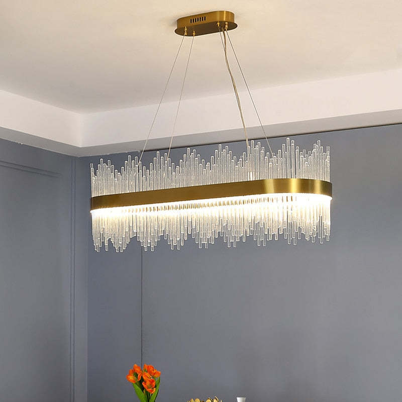 Kristy Modern Round/Rectangular Chain Chandelier, Gold - Neutralighting