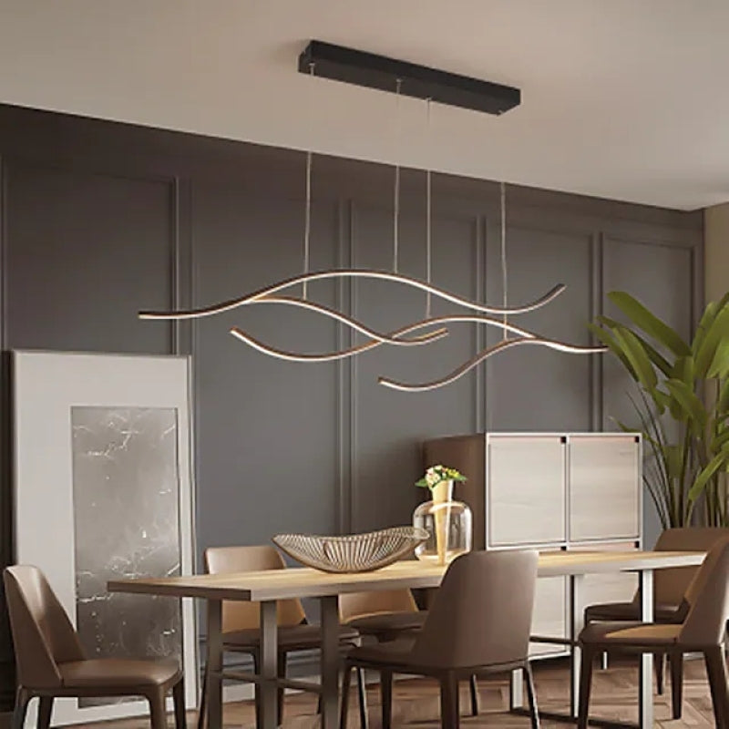 Arisha Pendant Light, Multi-Curved, Black/Gold - Neutralighting