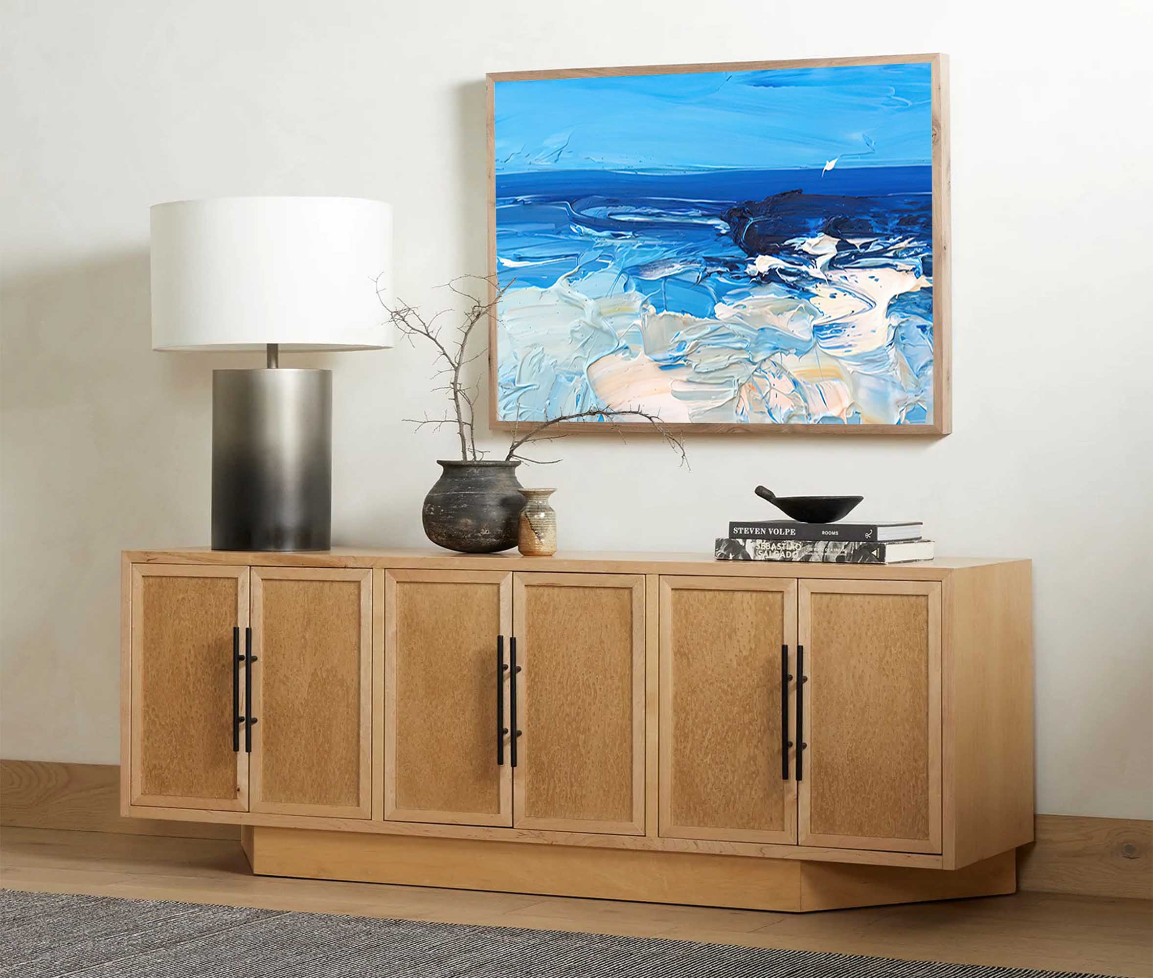 Serene Blue Ocean Abstract Wall Art