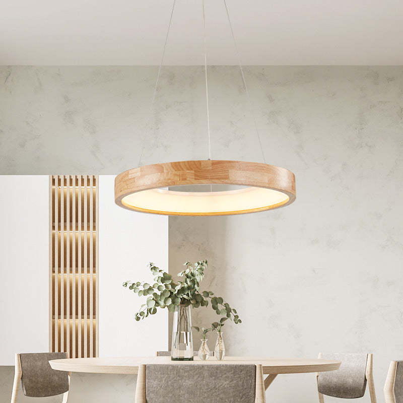 Muto Modern Ring Wood Pendant Light - Neutralighting