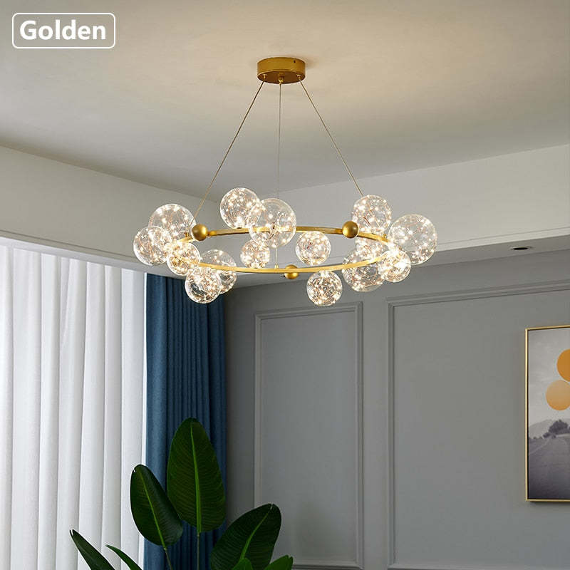 Valentina Art Deco Luminous Sphere Cluster Glass Pendant Light - Neutralighting