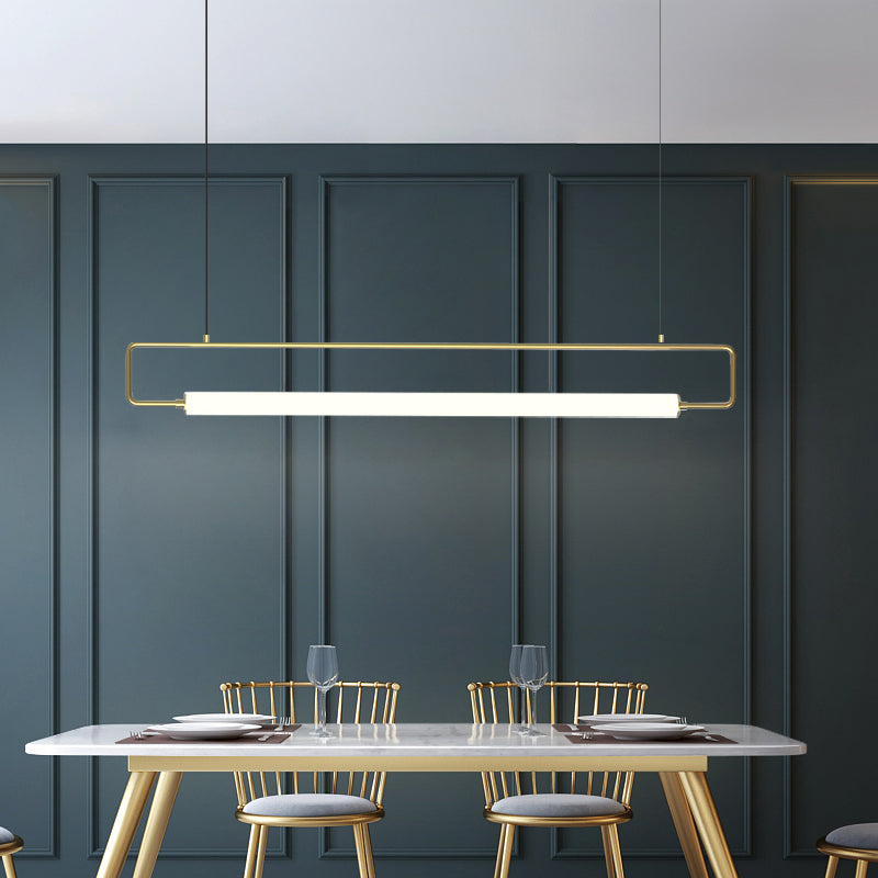 Arisha Modern Minimalist Rectangular Linear Pendant Light, Gold/Black - Neutralighting