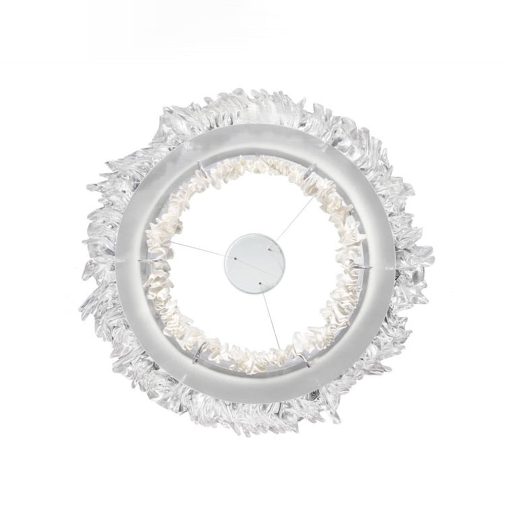 Kristy Modern Luxury Pleated Pendant Light, Circle, Acrylic/Stainless Steel - Neutralighting