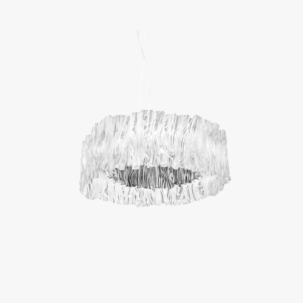 Kristy Modern Luxury Pleated Pendant Light, Circle, Acrylic/Stainless Steel - Neutralighting